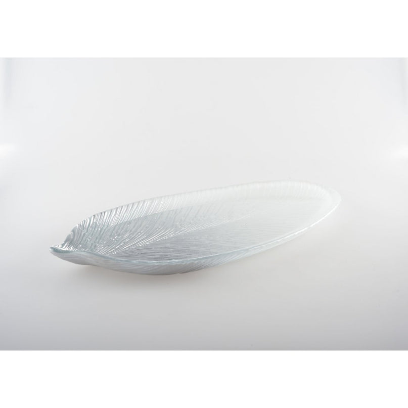 Zilver afgebroken blad groot model 43x20x3,2 cm