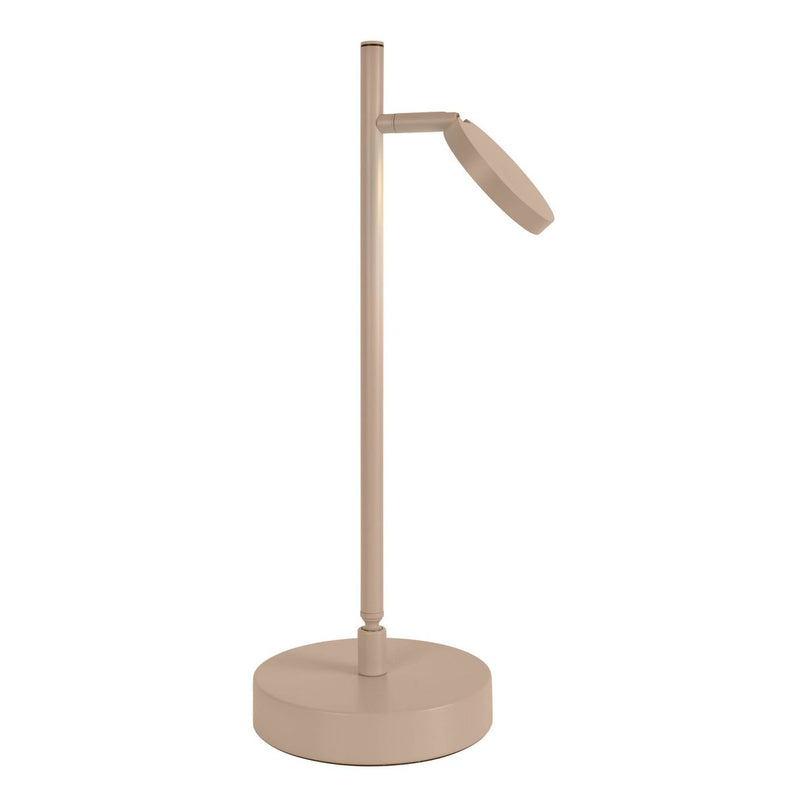 LED Draadloos tafellicht "Lupa", 45 cm hoog, gemaakt van gelakte aluminium (matte amandelen, pantone 481 c) en wit plastic, LED geïntegreerde, dimbare, aanraaksensor.