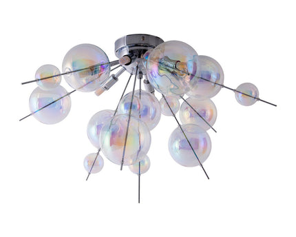 Plafondlamp "explosie" iris gemaakt van metaal en glas, G9 -versies, plafondlamp voor eetkamer, woonkamer, gang of kantoor, Ø57 cm