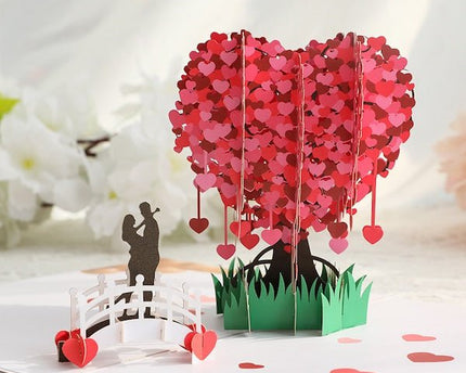 3D -kaart - Love Tree Valentijnsdagkaart