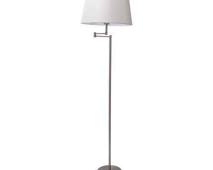 Staande lamp "Bologna" hoogte 158 cm gemaakt van metaal in een satijnen nikkel, Beiger TextalsPreis, E27