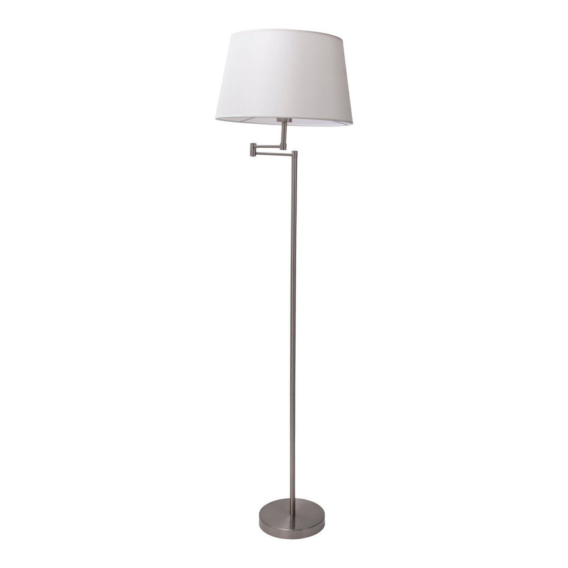 Staande lamp "Bologna" hoogte 158 cm gemaakt van metaal in een satijnen nikkel, Beiger TextalsPreis, E27