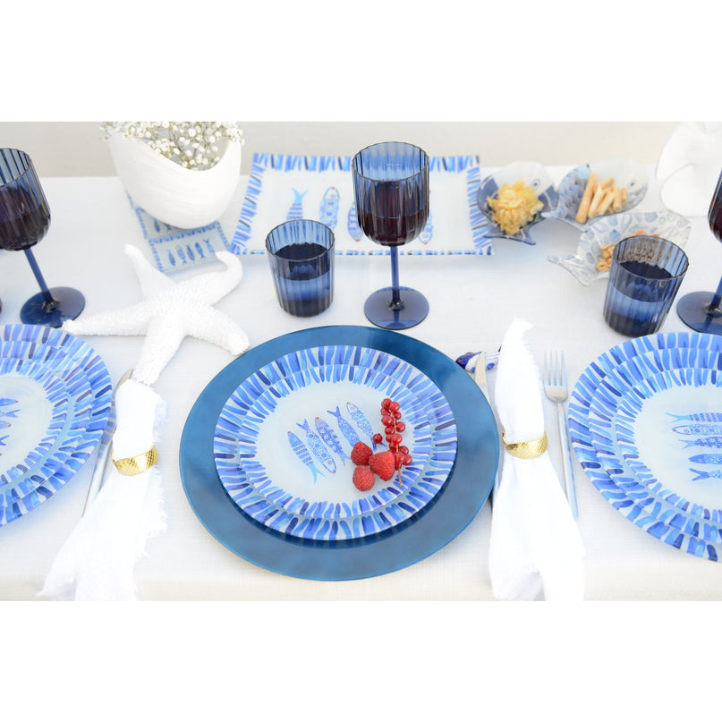BLAUWE ONDERZETTER