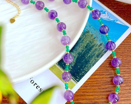 Amethyst Green Onyx kralen ketting n armband