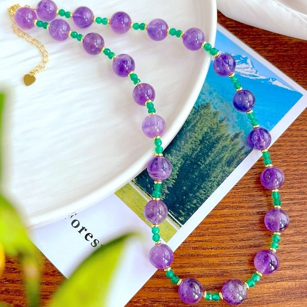 Amethyst Green Onyx kralen ketting n armband