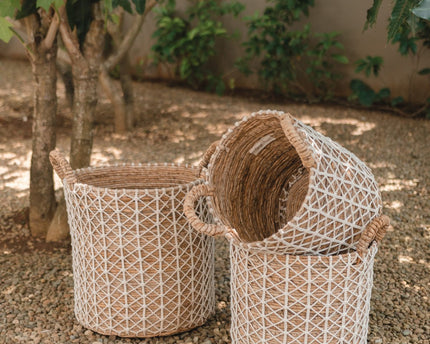 Boho wasmand KERSO | Plantenmand | Opbergmand van bananenvezel (3 maten)