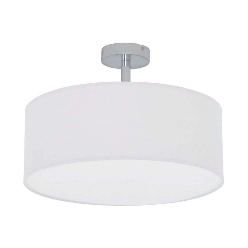 Textielplafondlicht "New York", klassieke plafondlamp met tekstbladen in wit, E27 -aansluiting, 40 cm diameter, geschikt voor de hele woonruimte