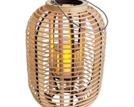 Decollicht "Korbinian" inclusief Solar Led Candle for Garden and Terrace, van Rattan in Light Nature, Solar Lamp Hoogte 32 cm