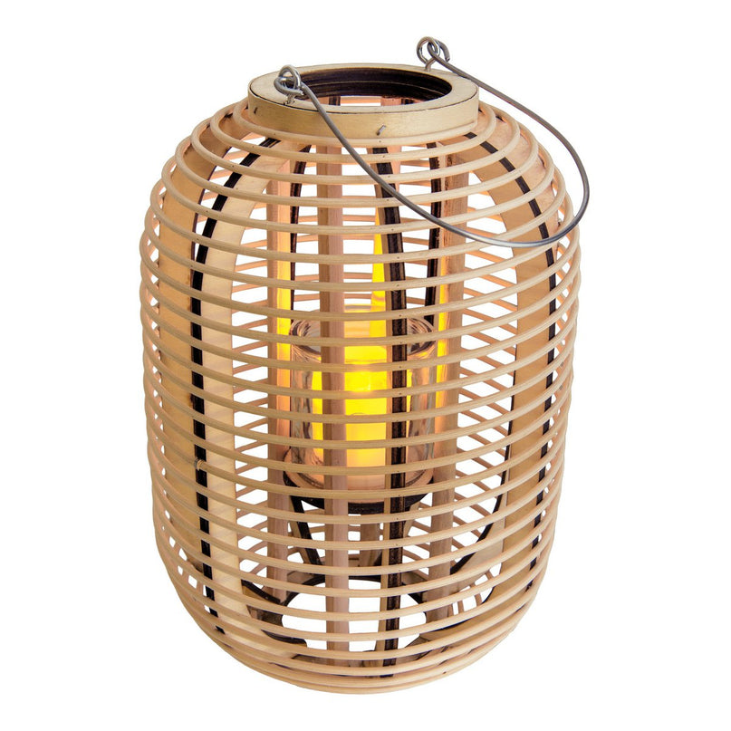 Decollicht "Korbinian" inclusief Solar Led Candle for Garden and Terrace, van Rattan in Light Nature, Solar Lamp Hoogte 32 cm