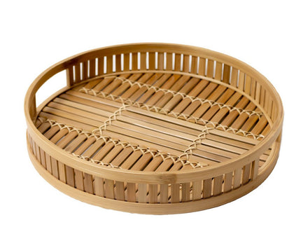 Decoratief Bamboe Dienblad Serveerblad Rond Ø 40 cm SENAYAN