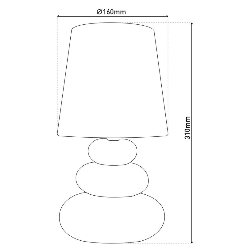 Keramische tafellamp "Stoney", tafellamp gemaakt van keramiek, natuur, met E14 -versie, tafellamp voor eetkamer, woonkamer, gang of kantoor, of als een bedlamp, 31 cm hoog