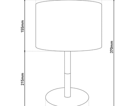 Textieltafel Licht "Tessile", tafellamp gemaakt van metaal, textiel en rubberen boom in wit/natuur, met E14 -aansluiting, voor eetkamer, woonkamer, gang of kantoor, 37 cm hoog