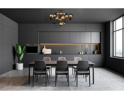 Plafondlamp "explosie" goud gemaakt van metaal en glas, G9 -versies, plafondlamp voor eetkamer, woonkamer, gang of kantoor, Ø57 cm