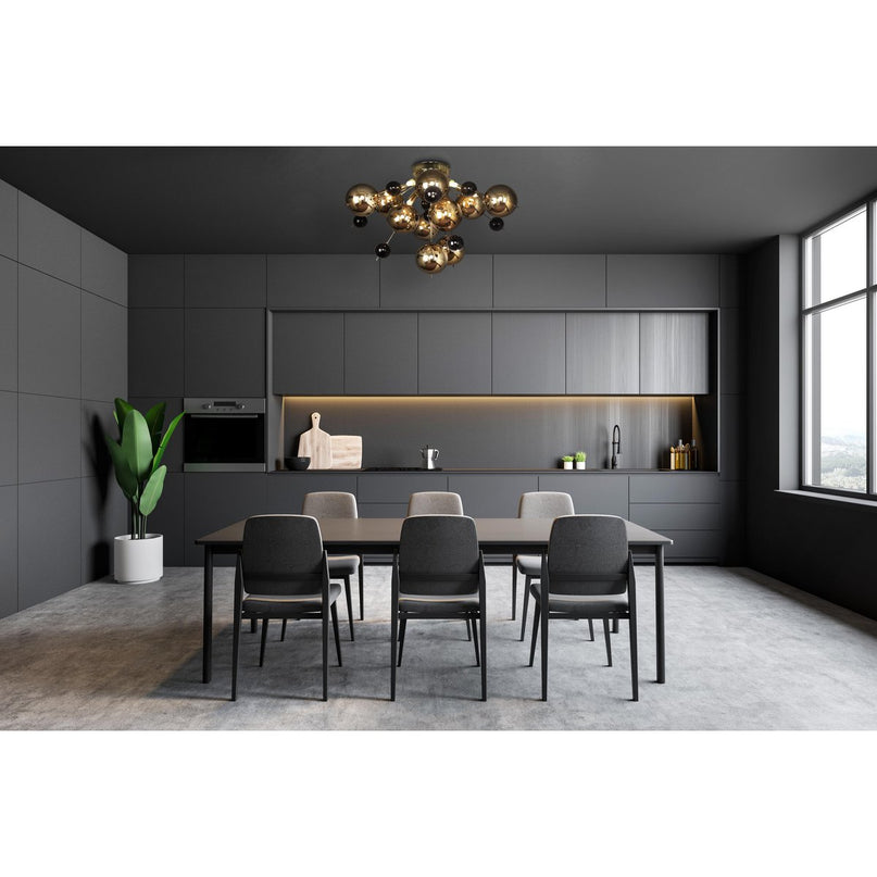 Plafondlamp "explosie" goud gemaakt van metaal en glas, G9 -versies, plafondlamp voor eetkamer, woonkamer, gang of kantoor, Ø57 cm