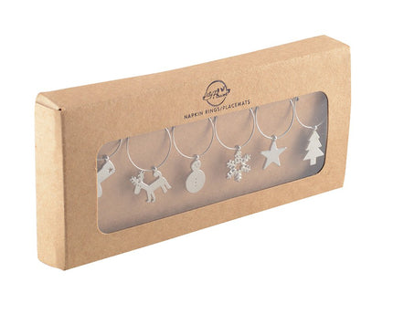Silver Christmas Silver Glass Brands - veel van 6