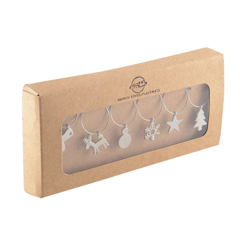 Silver Christmas Silver Glass Brands - veel van 6