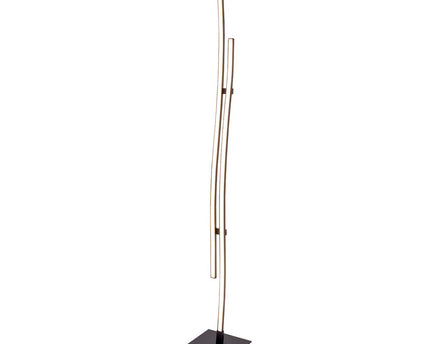 LED -vloerlamp "Onda" H: 130 cm, vloerlamp, metaal en plastic in zwart, geïntegreerde LED, verlichting voor woonkamer, eetkamer of kantoor