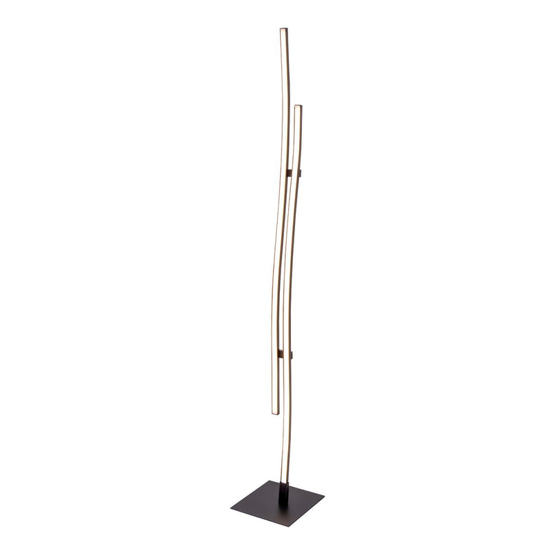 LED -vloerlamp "Onda" H: 130 cm, vloerlamp, metaal en plastic in zwart, geïntegreerde LED, verlichting voor woonkamer, eetkamer of kantoor