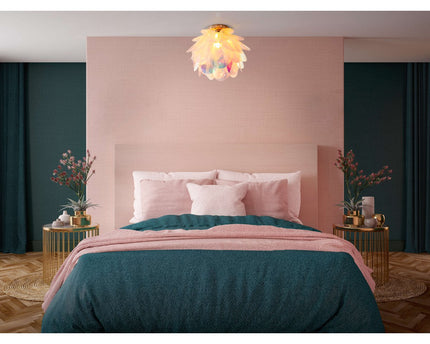 Plafondlamp "fora" gemaakt van metaal en iriserend plastic, E27 -aansluiting, verlichting voor woonkamer, eetkamer en kantoor, Ø40 cm