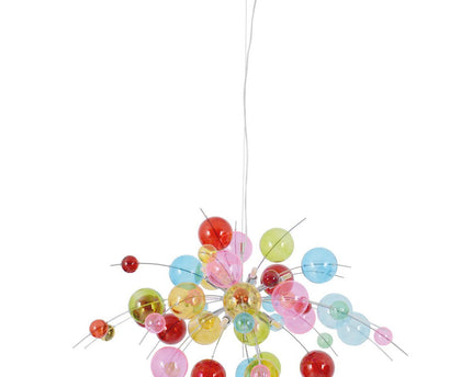 Hanger lamp "explosie" gekleurd gemaakt van metaal en glas, G9 -versies, hangende lamp voor eetkamer, woonkamer, hal of kantoor, Øca. 98 cm