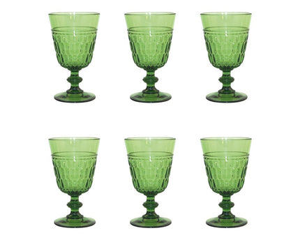 Acrylgroene wijnglazen - veel van 6