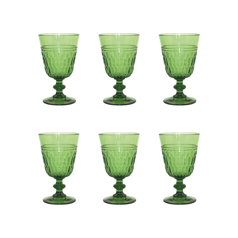 Acrylgroene wijnglazen - veel van 6