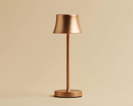 De Pijp Mini koper oplaadbare tafellamp - Draadloos opladen, dimbare lamp en 3 lichte kleuren