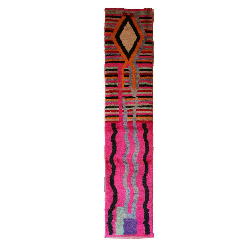 Zuiver wollen Marokkaans Berber halkleed 72 x 350 cm