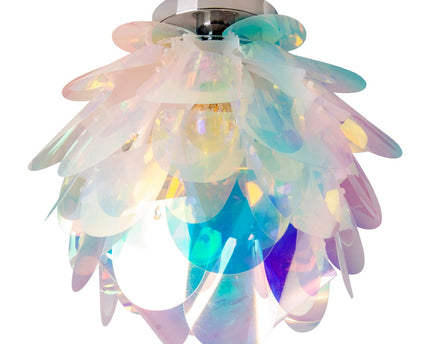 Plafondlamp "fora" gemaakt van metaal en iriserend plastic, E27 -aansluiting, verlichting voor woonkamer, eetkamer en kantoor, Ø40 cm