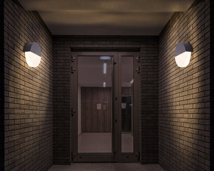 LED -wandlamp "Sobrio", gemaakt van metaal en plastic in antraciet, met geïntegreerde LED