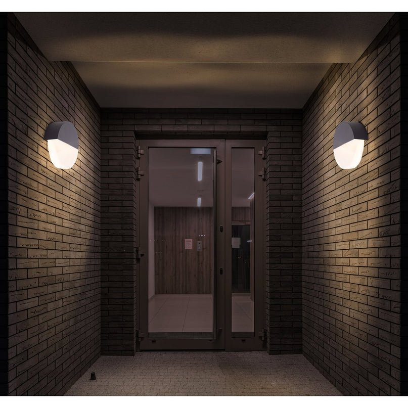 LED -wandlamp "Sobrio", gemaakt van metaal en plastic in antraciet, met geïntegreerde LED