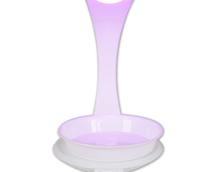 LED -plantentablet Licht 24 cm hoog, gemaakt van metaal en plastic in het wit, met geïntegreerde LED