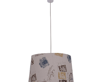 Textiel hanglamp "print", jong wonen, hangende lamp, textiel in bruin, E27 Socket, voor eetkamer, woonkamer, gang of kantoor, Ø40 cm