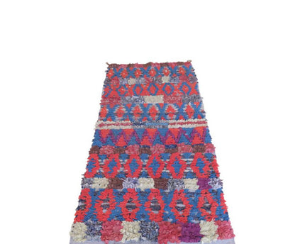 Marokkaans Berber-tapijt van gerecycled textiel 71 x 168 cm