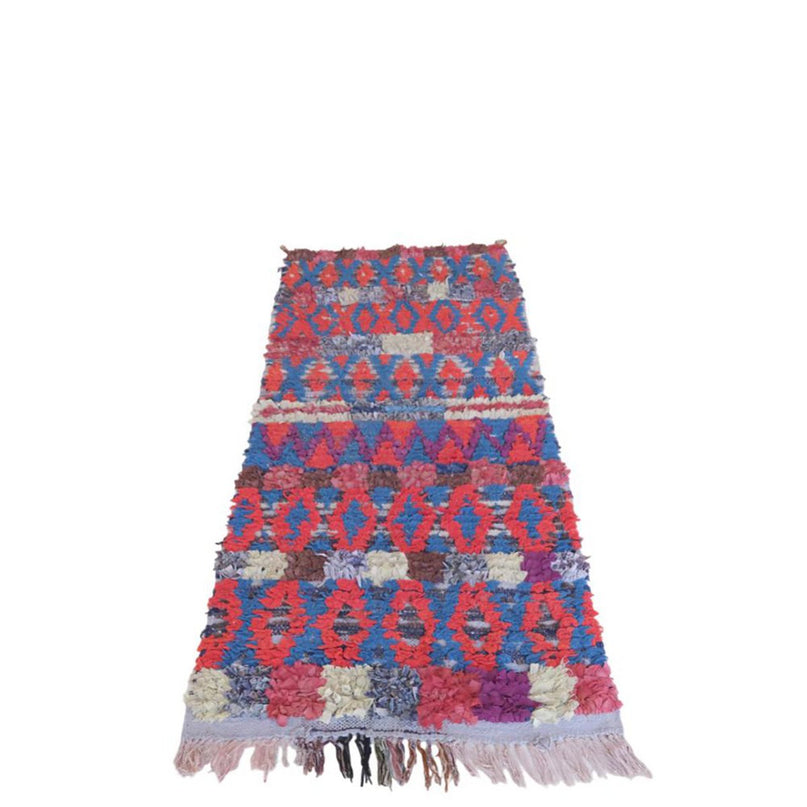 Marokkaans Berber-tapijt van gerecycled textiel 71 x 168 cm