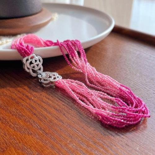 Gevlochten choker met cat's oogstenen kralen - Camille sluiting