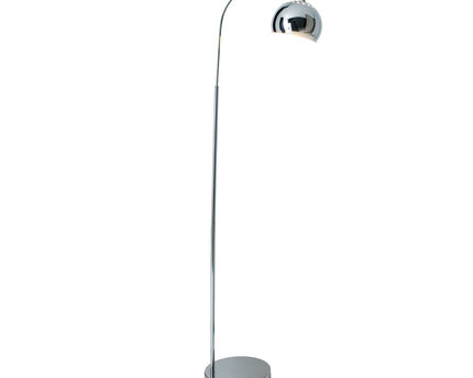 Staande lamp "stijl", retro klassieke vloerlamp met boog gemaakt van chroomkleurig metaal met, E27-aansluiting, 146 cm hoog, ideaal voor eetkamer, woonkamer en kantoor.