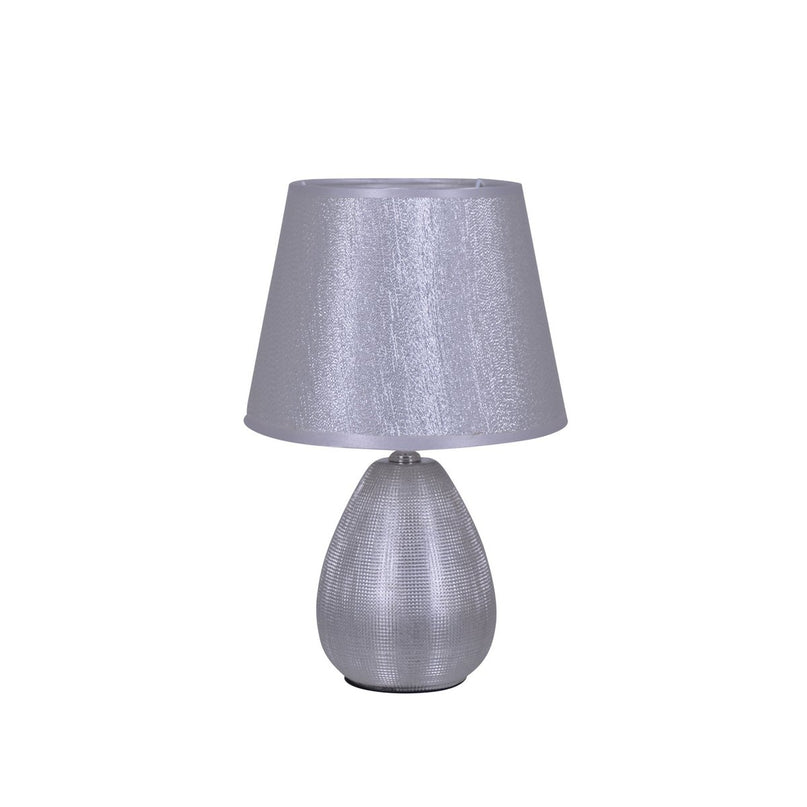 Keramische tafellamp H: 31 cm "Simply Ceramics", tafellamp gemaakt van keramiek, zilver, met E14 -aansluiting, voor eetkamer, woonkamer, gang of kantoor, 31 cm hoog