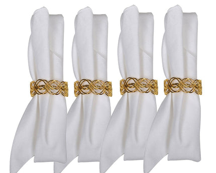 SET VAN 4 GEVLOCHTEN HANDDOEKEN