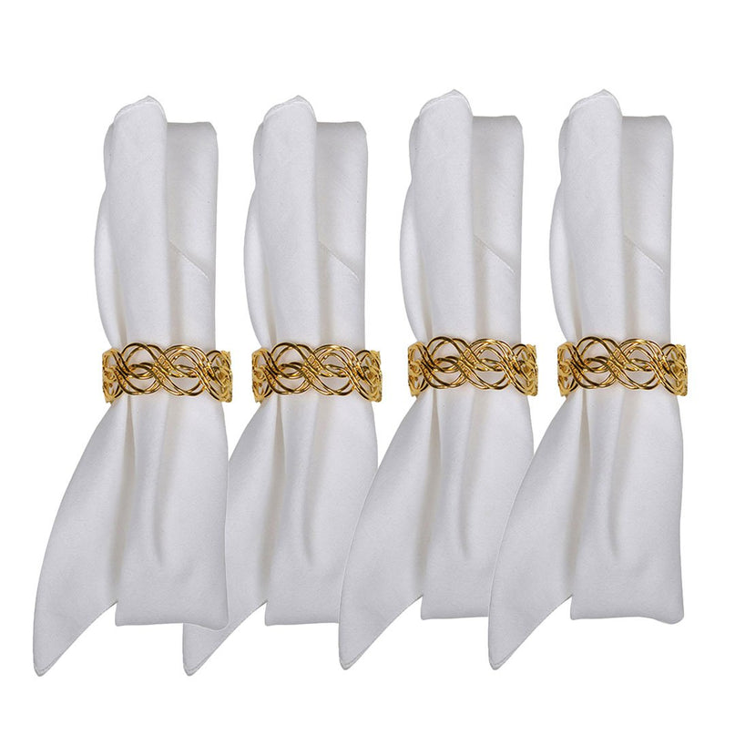SET VAN 4 GEVLOCHTEN HANDDOEKEN