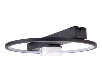LED -plafondlicht "CIMO" gemaakt van zwart metaal en plastic, 40 cm lang, dimbaar door wandschakelaar
