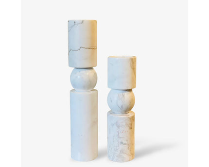KANDELAAR | MARBLE | WHITE M H29.5cm*W8cm D 8cm Reversible for flower arrangement