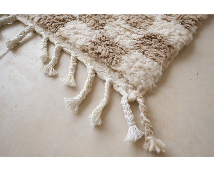 Berber geruit wollen vloerkleed 110 x 146 cm