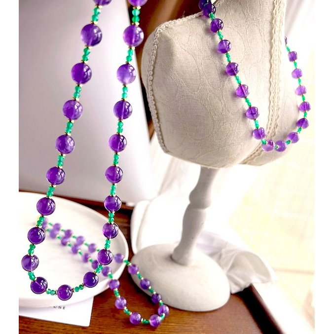 Amethyst Green Onyx kralen ketting n armband