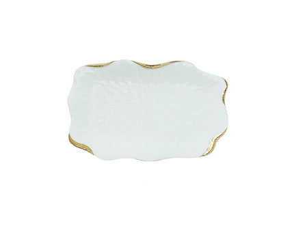 Witte porseleinbakken gouden randen - veel 2