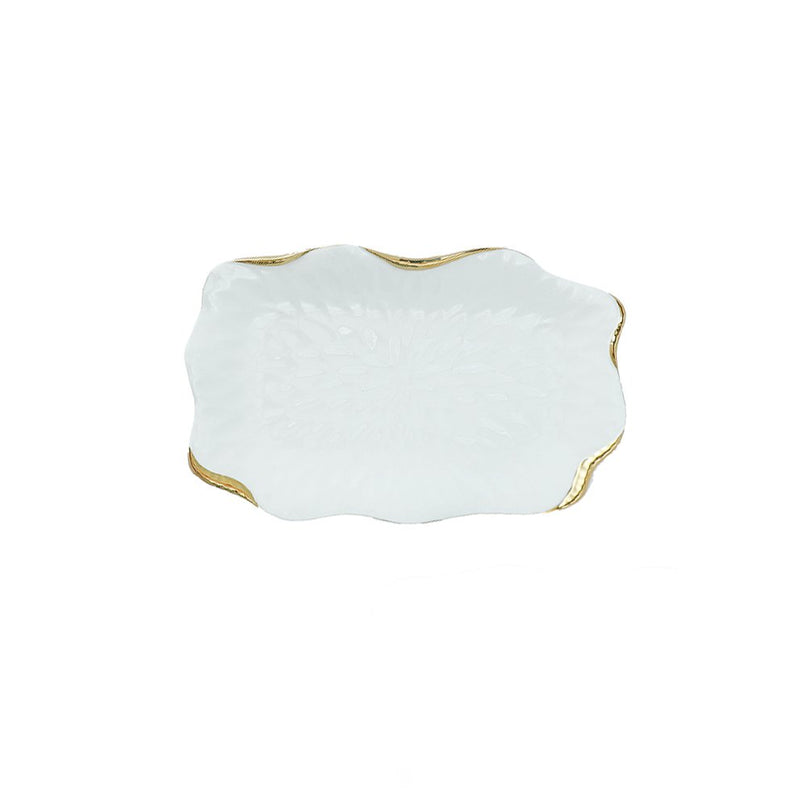 Witte porseleinbakken gouden randen - veel 2