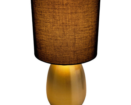 Taflamp "Aurum" 33 cm hoog in goud/zwart, gemaakt van metaal en textiel, met E14 -versie, verlichting voor eetkamer, woonkamer, gang of kantoor