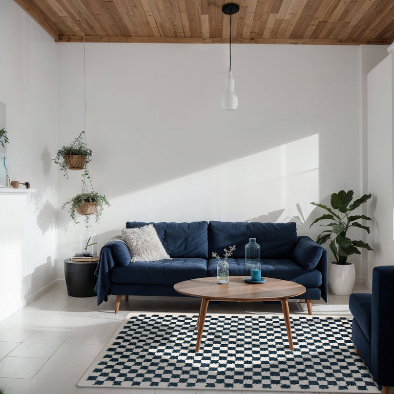 Tapis à poil haut doux en comfortabele CHECKERS