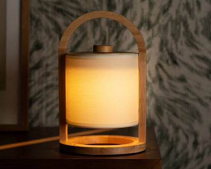 River Light Bruine Houten Oplaadbare Lamp – Dimbaar & Snoerloos Licht