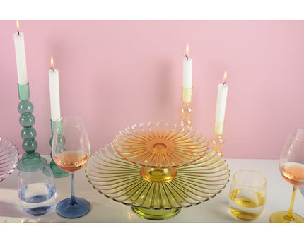 Gele cakeveschaal 21 cm - lente